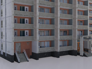 russian 22 storey apartment panel house 3D-Modell