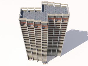 russian 22 storey apartment panel house 3D-Modell
