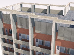 russian 22 storey apartment panel house 3D-Modell