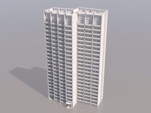 russian 22 storey apartment panel house 3D-Modell