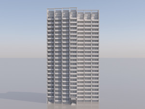 russian 22 storey apartment panel house 3D-Modell