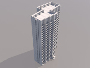 russian 22 storey apartment panel house 3D-Modell