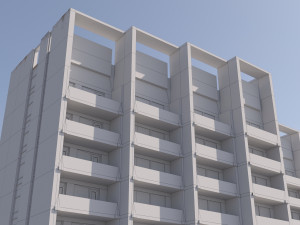 russian 22 storey apartment panel house 3D-Modell