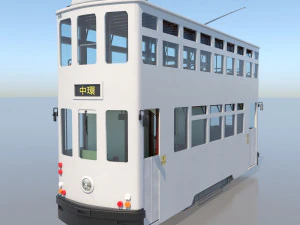 hong kong tram 9 different colors pbr 3D Model