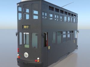 hong kong tram 9 different colors pbr 3D 模型