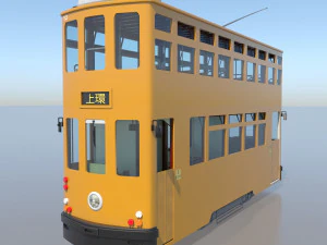 hong kong tram 9 different colors pbr 3D Model