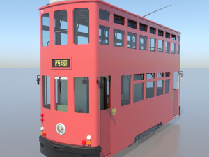 hong kong tram 9 different colors pbr 3D 模型