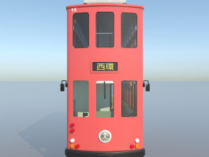 hong kong tram 9 different colors pbr 3D 模型