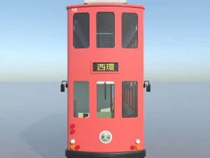 hong kong tram 9 different colors pbr 3D Model