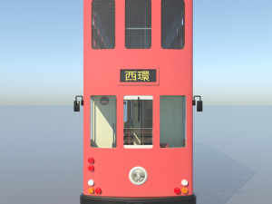 hong kong tram 9 different colors pbr 3D 模型