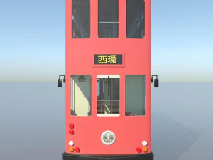 hong kong tram 9 different colors pbr 3D Model