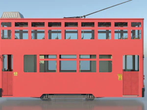 hong kong tram 9 different colors pbr 3D Model