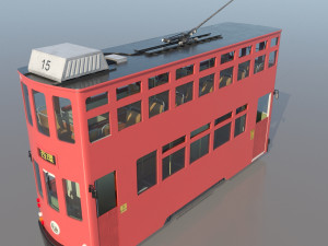 hong kong tram 9 different colors pbr 3D 模型
