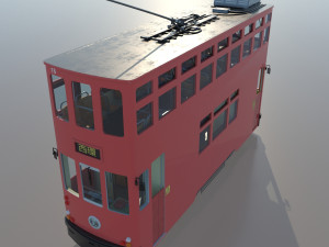 hong kong tram 9 different colors pbr 3D 模型