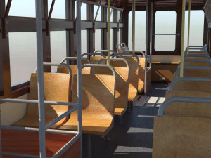 hong kong tram 9 different colors pbr 3D Model