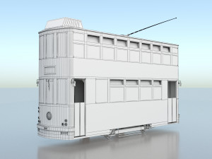 hong kong tram 9 different colors pbr 3D 模型