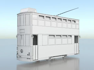hong kong tram 9 different colors pbr 3D Model