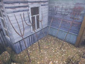 6 medieval farm pitchforks pbr 3D 모델