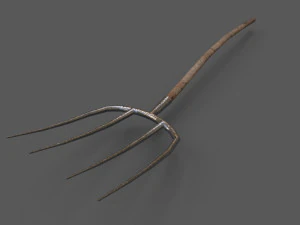 6 fourches de ferme m&eacute;di&eacute;vale pbr Modèle 3D