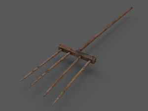 6 fourches de ferme m&eacute;di&eacute;vale pbr Modèle 3D