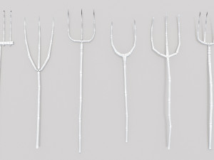 6 medieval farm pitchforks pbr 3D 모델