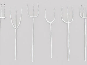 6 fourches de ferme m&eacute;di&eacute;vale pbr Modèle 3D