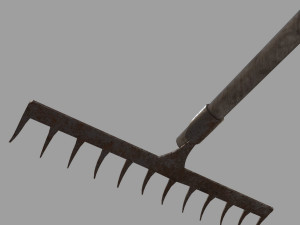 pack of 6 medieval farm rakes and hoe Model 3D