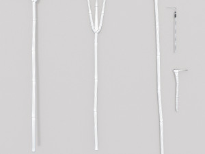 pack of 6 medieval farm rakes and hoe Model 3D
