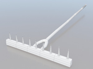 pack of 6 medieval farm rakes and hoe Model 3D