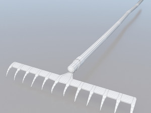pack of 6 medieval farm rakes and hoe Model 3D