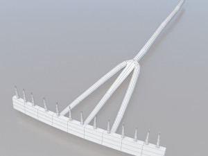 pack of 6 medieval farm rakes and hoe Model 3D