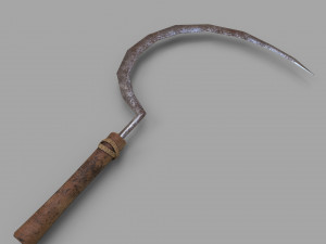 pack of 6 medieval farm scythe and sickles 3Dモデル
