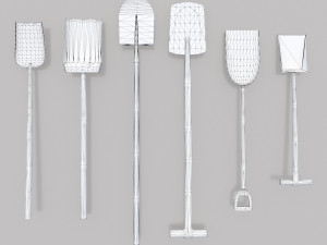 pack of 6 medieval shovels 3D Model