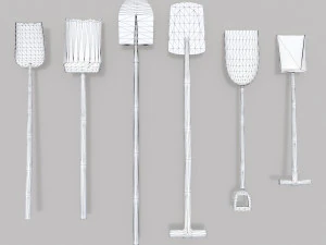 pack of 6 medieval shovels 3D Model