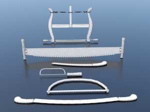 pack of 6 medieval saws and hacksaws 3D Модель