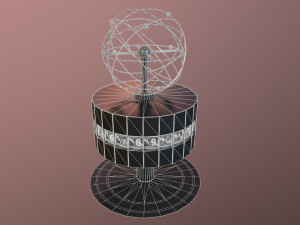 world clock berlin alexander platz 3D 模型