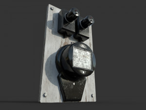 vintage russian electrical panel with electricity meter Modèle 3D