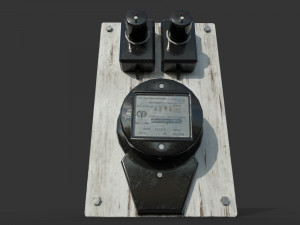 vintage russian electrical panel with electricity meter Modèle 3D