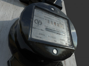 vintage russian electrical panel with electricity meter Modèle 3D