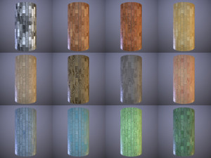 Decorative Rectangular Wall Tiles CG Textures