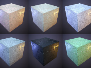 Decorative Small Square Wall Tiles CG Textures