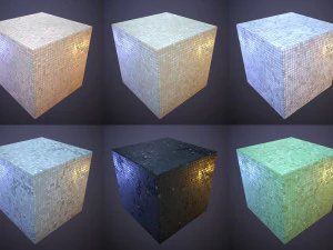 Decorative Small Square Wall Tiles CG Textures