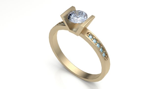 beautiful solitary ring Modelo 3D .c4d .max .obj .3ds .fbx .stl .blend 
