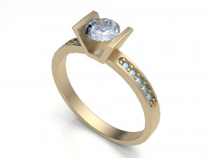 beautiful solitary ring 3D Model