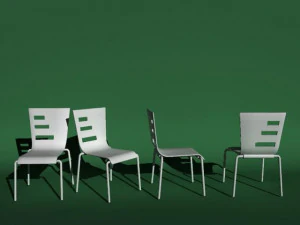 구부러진 나무 의자 3D 모델