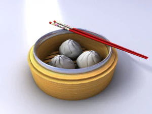 Китайская восточная булочка димсам 3D Модель