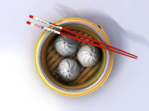 chinese oriental bun dim sum 3D Model