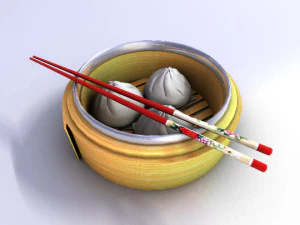 chinese oriental bun dim sum 3D Model