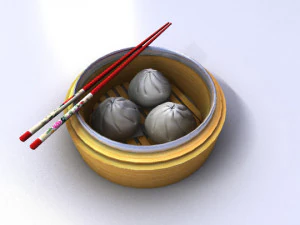 chinese oriental bun dim sum 3D Model