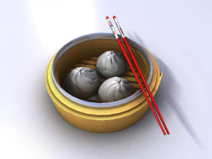 chinese oriental bun dim sum 3D Model